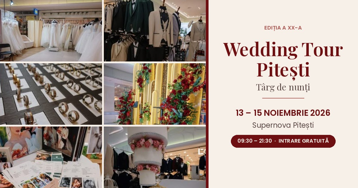 Wedding Tour Pitești 2026: furnizorii de nuntă din Argeș